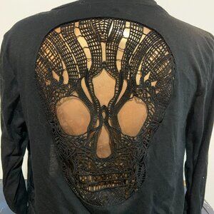 Shein black skull sweater